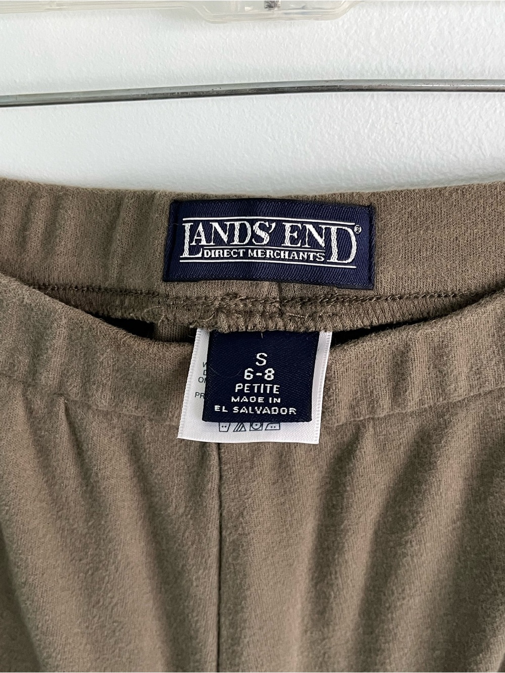 Y2K Vintage Olive Green Gorpcore Lands’ End Soft Cotton Midi Skirt Size S - Picture 8 of 10